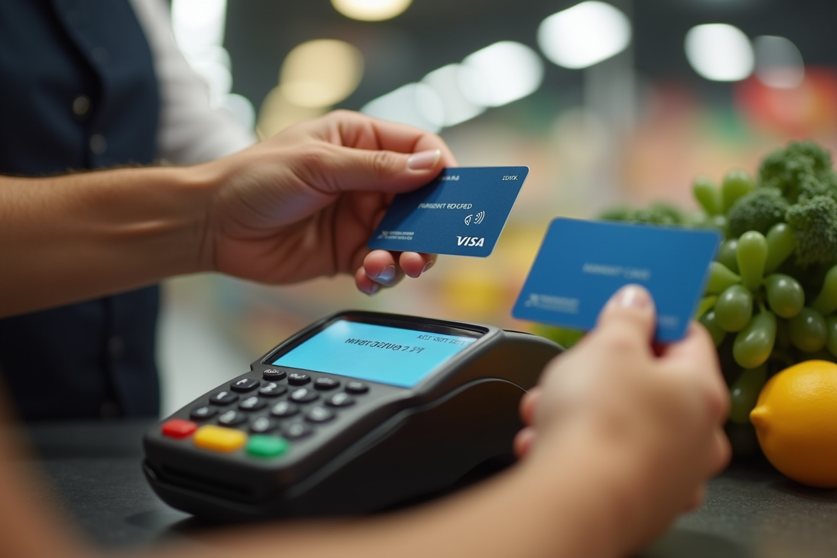 Carte bancaire refusée au supermarché avec caissier