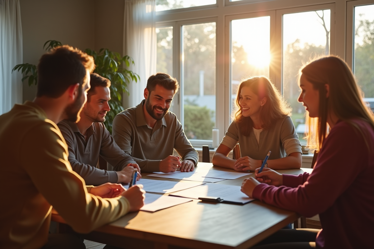 Groupe de personnes discutant d